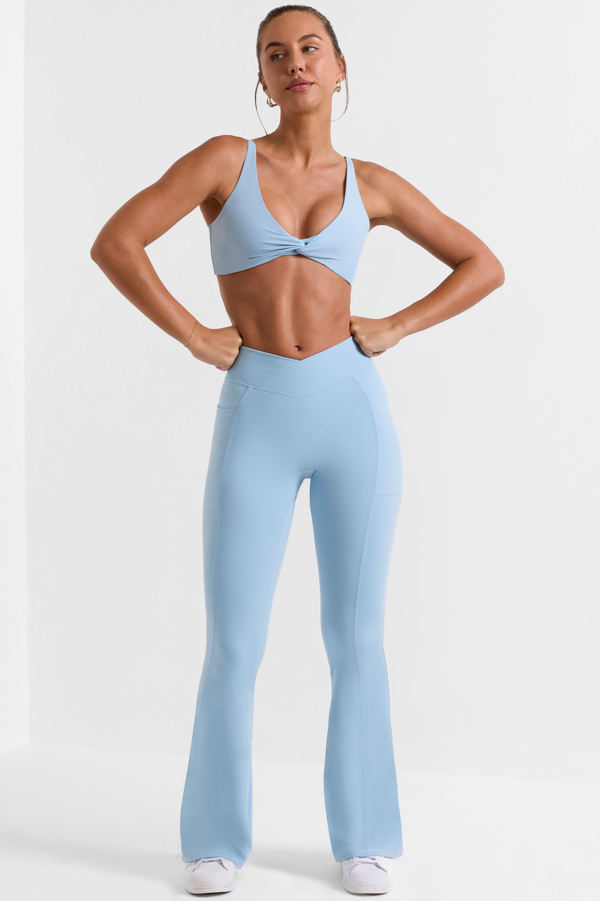 Danniella Westbrook works up a sweat in blue crop top and matching leggings  - OK! Magazine